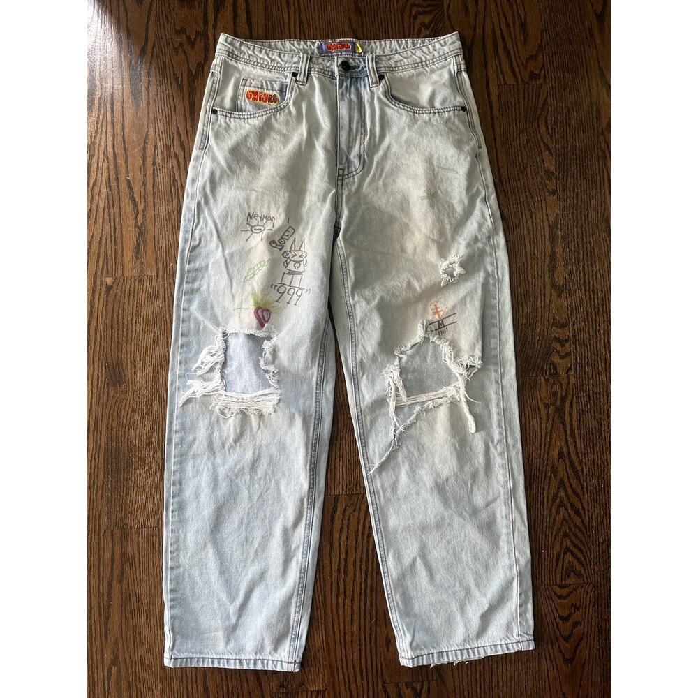 Empyre Vintage Women Jeans Baggy Cotton Denim Y2K size 30 blue distressed